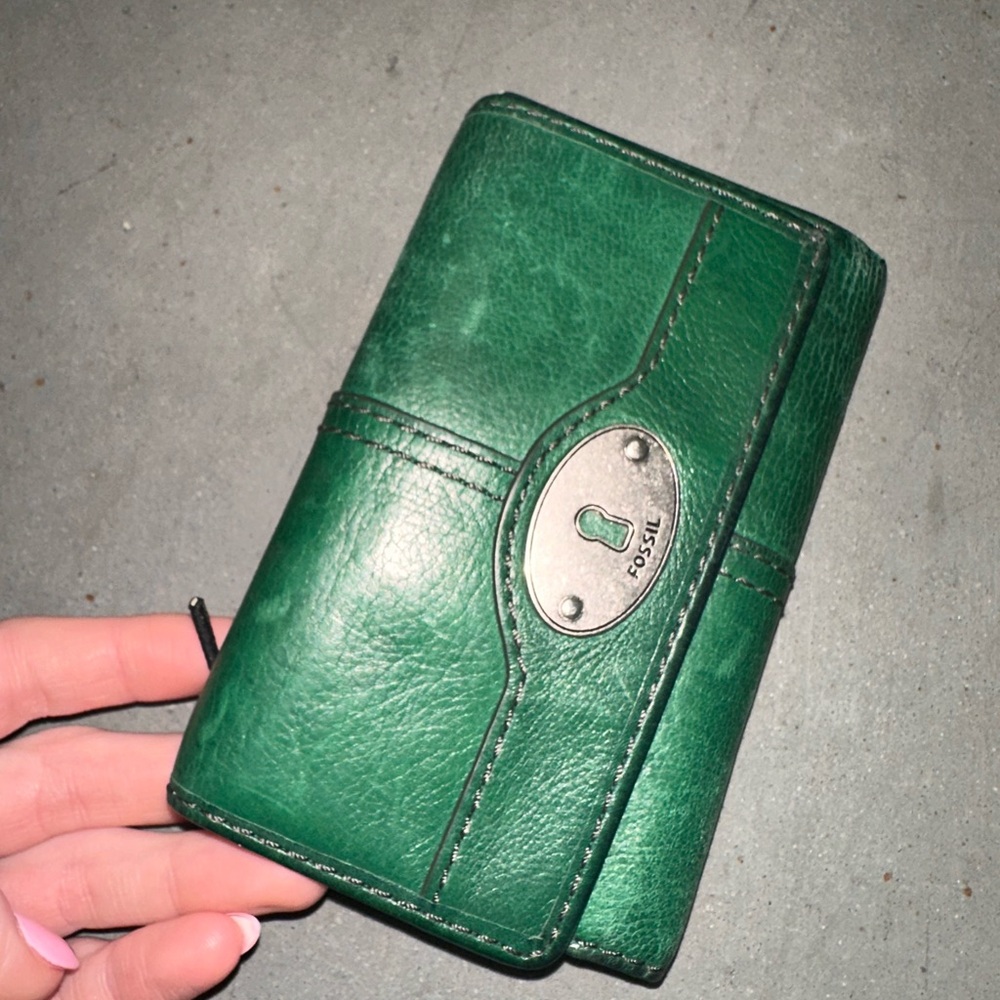 Fossil Emerald Green Leather Wallet